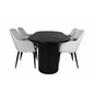 Bianca Oval Dining Table , Black Black Veneer+Comfort Dining Chair , Beige Black_4