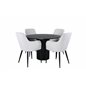 Bianca Round Dining Table , Black Black Veneer+Comfort Dining Chair , Beige Black_4