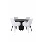 Bianca Round Dining Table , Black Black Veneer+Comfort Dining Chair , Beige Black_4