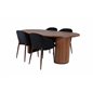 Bianca Oval Dining Table , Walnut Black Veneer+Arch Dining Chair , Walnut Legs , Black Fabric_4