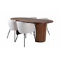 Bianca Oval Dining Table , Walnut Black Veneer+Berit Chair , Black Beige Velvet_4