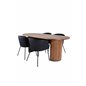 Bianca Oval Dining Table , Walnut Black Veneer+Berit Chair , Black Black Velvet_4