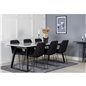 Estelle Dining Table 200*90*H76 - White / Black, Muce  Dining Chair - Black Legs - Black Fabric_6