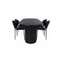 Bianca Oval Dining Table , Black Black Veneer+Vault Dining Chair , Black Legs , Black Fabric_4