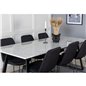 Estelle Dining Table 200*90*H76 - White / Black, Muce  Dining Chair - Black Legs - Black Fabric_6