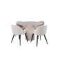 Bianca Round Dining Table , White Wash Black Veneer+Velvet Stitches Chair , Black Beige Velvet_4