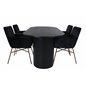 Bianca Oval Dining Table , Black Black Veneer+Pippi Chair , Distressed Copper Black Velvet_4