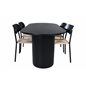 Bianca Oval Dining Table , Black Black Veneer+Polly Dining Chair , Nature Black_4