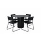 Bianca Round Dining Table , Black Black Veneer+Kenth Chair , Black Black PU_4