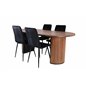 Bianca Oval Dining Table , Walnut Black Veneer+Windu Lyx Chair , Black Black Velvet_4