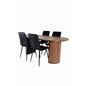 Bianca Oval Dining Table , Walnut Black Veneer+Windu Lyx Chair , Black Black Velvet_4