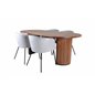 Bianca Oval Dining Table , Walnut Black Veneer+Berit Chair , Black Light Grey Velvet_4