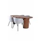 Bianca Oval Dining Table , Walnut Black Veneer+Berit Chair , Black Light Grey Velvet_4