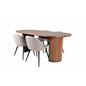 Bianca Oval Dining Table , Walnut Black Veneer+Velvet Stitches Chair , Black Beige Fabric (Polyester linen )_4