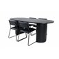 Bianca Oval Dining Table - Black / Black Veneer+Kenth Chair - Black / Black PU_4