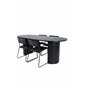 Bianca Oval Dining Table - Black / Black Veneer+Kenth Chair - Black / Black Velvet_4