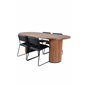 Bianca Oval Dining Table , Walnut Black Veneer+Kenth Chair , Black Black PU_4