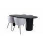 Bianca Oval Dining Table - Black / Black Veneer+Berit Chair - Black / Light Grey Velvet_4