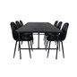 Uno Dining Table , Black Black Veneer+Polar Dining Chair , Black Black_6