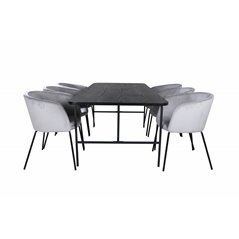 Uno Dining Table , Black Black Veneer+Berit Chair , Black Light Grey Velvet_6