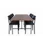 Uno Dining Table , Black Walnut Veneer+Polly Dining Chair , Black Black_6