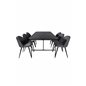 Uno Dining Table , Black Black Veneer+Velvet Stitches Chair , Black Grey Micro Fibre_6