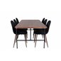 Uno Dining Table , Black Walnut Veneer+Polar Dining Chair , Walnut Legs , Black Fabric_6