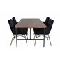 Uno Dining Table , Black Walnut Veneer+Pippi Chair , Distressed Copper Black Velvet_4