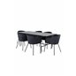 Uno Dining Table - Black / Black Veneer+Berit Chair - Black / Black Velvet_6