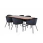 Uno Dining Table - Black / Walnut Veneer+Berit Chair - Black / Black Velvet_6