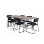 Uno Dining Table - Black / Walnut Veneer+Kenth Chair - Black / Black Velvet_6