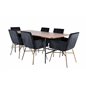 Uno Spisebord - Sort / Valnød Finer + Pippi Stol - Distressed Copper / Black Velvet_6