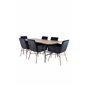 Uno Dining Table - Black / Walnut Veneer+Pippi Chair - Distressed Copper / Black Velvet_6