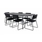 Uno Dining Table - Black / Black Veneer+Kenth Chair - Black / Black Velvet_6