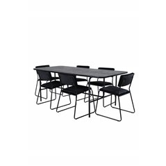 Uno Dining Table - Black / Black Veneer+Kenth Chair - Black / Black Velvet_6