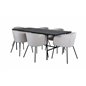 Uno Dining Table - Black / Black Veneer+Berit Chair - Black / Beige Velvet_6