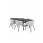 Uno Dining Table - Black / Black Veneer+Berit Chair - Black / Beige Velvet_6