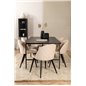 Uno Spisebord - Sort / Sort Finer + Velvet Stitch es Chair - Sort / Beige Velvet_6