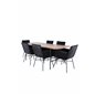 Uno Dining Table - Black / Walnut Veneer+Pippi Chair - Black / Black Velvet_6