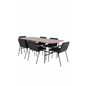 Uno Dining Table - Black / Walnut Veneer+Tvist Chair - Black / Black PU_6