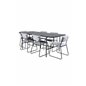 Uno Dining Table - Black / Black Veneer+Kenth Chair - Black / Light Grey Velvet_6