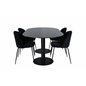 Pillan Oval Dining Table , Black Black Glass Marble+Wrinkles Dining Chair , Black Legs , Black Velvet_4