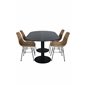 Pillan Oval Dining Table , Black Black Glass Marble+Bali dining chair , Nature Black_4