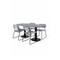 Pillan Oval Dining Table , Black Black Glass Marble+Kenth Chair , Black Light Grey Velvet_4