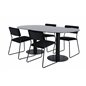 Pillan Oval Dining Table , Black Black Glass Marble+Kenth Chair , Black Black Velvet_4