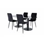 Pillan Oval Dining Table - Black / Black Glass Marble+Windu Lyx Chair - Black / Black Velvet_4