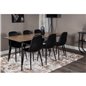 Silar Dining Table - 180 cm - "Wood Look"  Melamine / Black Legs, Polar Dining Chair - Black / Black_6