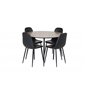 Silar Dining Table - Round 100 cm - "Wood Look"  Melamine / Black Legs, Polar Dining Chair - Black / Black_4