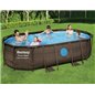 Ovanmarkspool med Fönster Bestway Power Steel Swim Vista II 427x250x100 cm Oval med Stålram, Filterpump & Stege