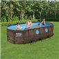 Bestway Power Steel 5,49x2,74x1.22m oval pool inkl patronfilterpump, stege och poolskydd